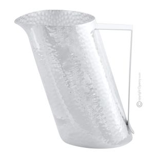 CARAFFA ACQUA INCLINATA Dekanter Weinkaraffe Wasserkaraffe Versilbert Edelmetalle Handarbeit Made in Italy