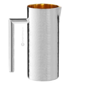 CARAFFA ACQUA DIRITTA Wasserkaraffe Vergoldet Versilbert Edelmetalle Dekor Kunstwerk Handarbeit Made in Italy