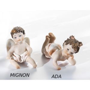 CHERUBINI ADA UND MIGNON 2 Engel Capodimonte romantische und kostbare Puppenstatuetten.