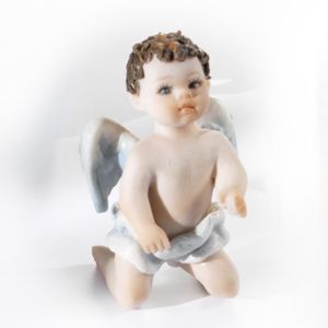 MIGNON Romantischer Capodimonte-Engel, Porzellanstatuette, Symbol des Friedens.