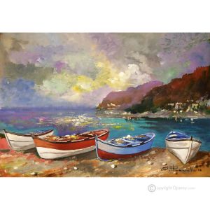 DER MARINA Acrylgemälde auf Leinwand modern Made in Italy