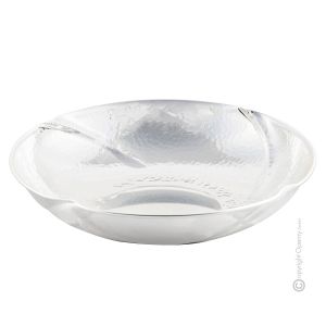CIOTOLA TONDA A FIORE Schale Dekoschale Versilbert Tafelaufsatz Ornament Edelmetalle Kunstwerk Handarbeit Made in Italy
