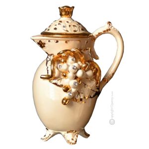 TEEKANNE Exklusives Ornament aus Keramik Barockstil mit 24k Goldfarbe Swarovski-Kristalle