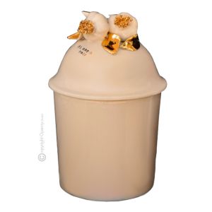 KERAMIKBEHÄLTER MIT DECKEL Exklusives Ornament aus Keramik Barockstil mit 24k Goldfarbe