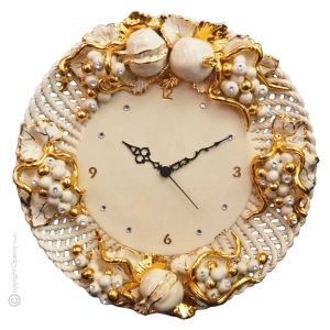 OROLOGIO Künstlerische Keramikwanduhr im Barockstil handgemacht handbemalt authentisch Made in Italy