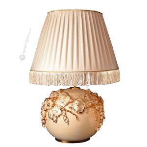 LAMPE Tischlampe Abat-jour Tischluechte  Keramik im Barockstil mit Details aus 24 Karat Gold Swarovski-Kristalle