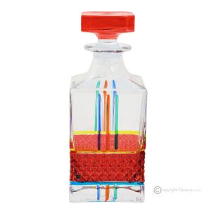 BRILLIANT-Dekanter, dekorative moderne handbemalte Glasflasche von höchster Qualität.