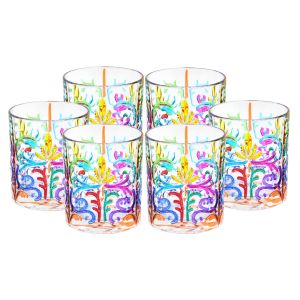 TATTOO Set mit 6 authentischen, modernen, handbemalten Gläsern aus hochwertigem Glas.