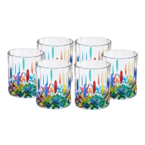 OPERA Set mit 6 authentischen, modernen, handbemalten Gläsern aus hochwertigem Glas.