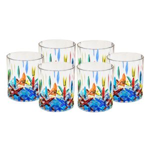 OPERA Set mit 6 authentischen, modernen, handbemalten Gläsern aus hochwertigem Glas.