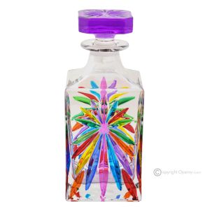 OASIS-Dekanter, dekorative moderne handbemalte Glasflasche von höchster Qualität.