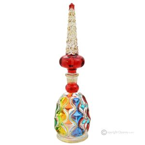 OCEAN Dekanter, moderne dekorative handbemalte Flasche aus Kristall.