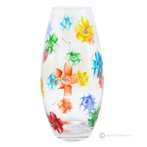 BETTY Authentische handbemalte moderne dekorative Vase aus hochwertigem Glas.