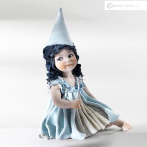 BLAUE FEE, Capodimonte-Porzellan, märchenhaft inspirierte Statuette, bildende Kunst.