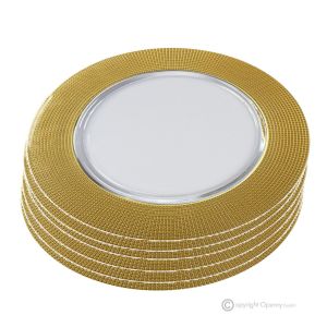 GALA Set mit 6 Platzhaltern aus Glas, hochwertige Qualität, modernes handbemaltes Design.