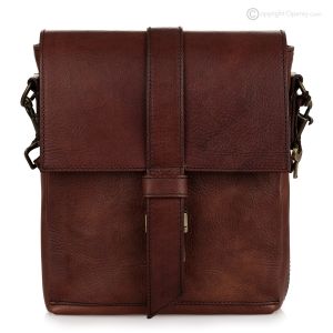 STEVES Umhängetaschen Herrentaschen handgefertigte aus echtem Leder Braun