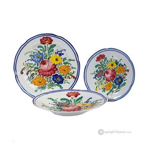 PIATTI FIORACCIO Kollektion Tellerset Set Teller Geschirrset  handgemachte Castelli Keramik Made in Italy