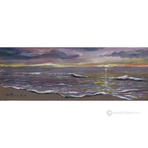 AM STRAND Acrylgemälde auf Leinwand modern Made in Italy
