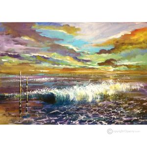 STURMFLUT Acrylgemälde auf Leinwand modern Made in Italy