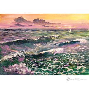 STURMFLUT Acrylgemälde auf Leinwand modern Made in Italy