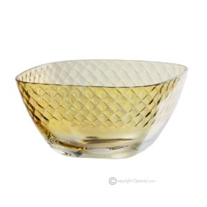 MIDO Dessertbecher, moderne handbemalte Dekoschale aus hochwertigem Glas.