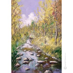 IM WALD LAUFEN Acrylgemälde auf Leinwand modern Made in Italy