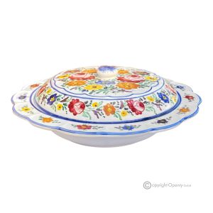 RISOTTIERA Risotto-Gericht, authentische Castelli-Kunstkeramik, handgefertigt und handbemalt.