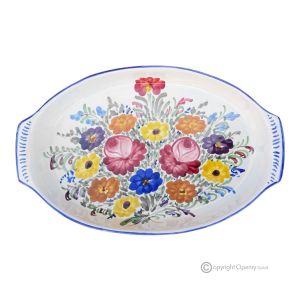 TABLETT, Auflaufform aus authentischer Castelli-Kunstkeramik, handgefertigt und bemalt.