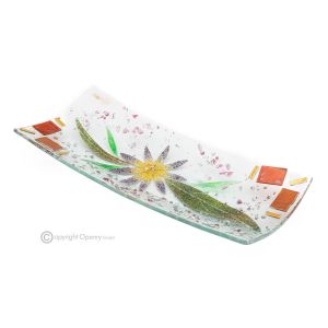 ASTER – Tafelaufsatz, Tablett, Servierschale, handgefertigtes Kunstglas, modernes Design