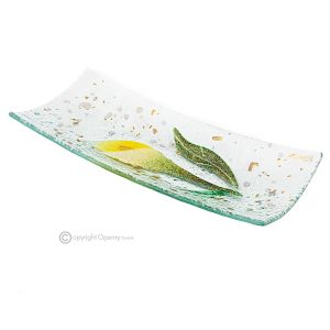 CALLA – Tafelaufsatz, Tablett, Servierschale, handgefertigtes Kunstglas, modernes Design