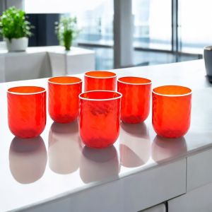 BICCHIERI ROMBI Set 6 Gläser authentisches mundgeblasenes Murano-Glas Made Italy