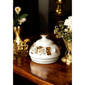 KEKSTOPF Exklusives Ornament aus Keramik Barockstil mit 24k Goldfarbe Swarovski-Kristalle