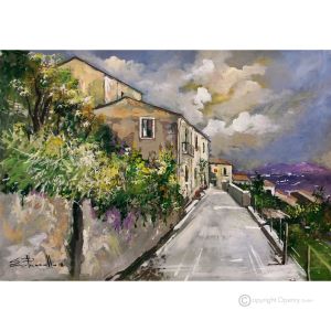 SANTA CROCE DEL SANNIO Acrylgemälde auf Leinwand modern Made in Italy