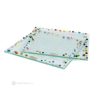DROPS – Set aus 2 kunstvollen Glasflaschenuntersetzern, handgefertigt, modernes Design, handgefertigt