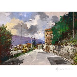 BLICK AUF IRPINO Acrylgemälde auf Leinwand modern Made in Italy