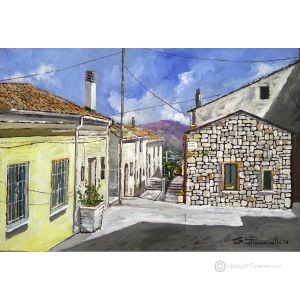 BLICK AUF IRPINO Acrylgemälde auf Leinwand modern Made in Italy