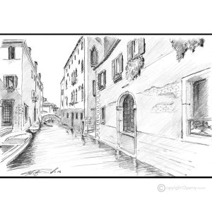 SCUDI S.TEMITA - VENEDIG Bleistiftzeichnungen auf Papir modern Made in Italy