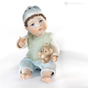 TEDDY – Italienische Kunstpuppe, hergestellt aus feinem Porzellan.