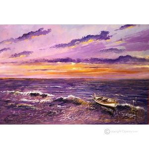 EIN SOMMERABEND Acrylgemälde auf Leinwand modern Made in Italy