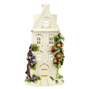 CASETTA Kerzenhalter Keramik Kreationen Exklusives Ornament aus Keramik Barockstil mit 24k Goldfarbe