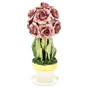 ROSE Exklusives Ornament aus Keramik Barockstil mit 24k Goldfarbe