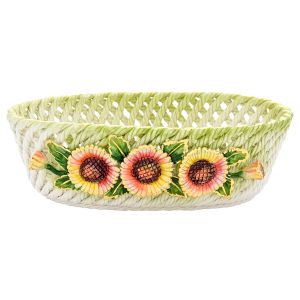 PORTAVASO MARGHERITE 2 Übertopf Blumentopf Keramik 24k Blattgold Deko Handarbeit Made Italy