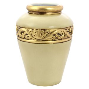 IRIS Italienische Keramik Vase handgemacht Goldblatt 24 Karat Handbemalt Blumenmotiv
