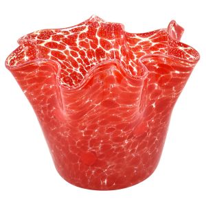 FAZZOLETTO MACETE MURRINE Murano Glas Schale Vase Blattsilber 925 Murrine Made Italy