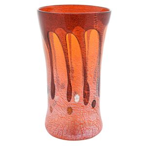 GOCCIA 200F Luxus Vase Murano Glas Deko mundgeblasen 925 Blattsilber wertvoll Venedig Stil