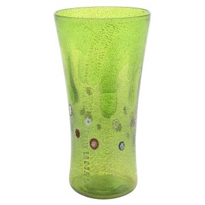 GOCCIA 200G Exklusive Vase Murano Glas Deko mundgeblasen 925 Blattsilber edel Venedig Stil