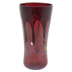 GOCCIA 200H Italienische Vase Murano Glas Deko mundgeblasen 925 Blattsilber hochwertig Blumenvase