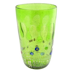 GOCCIA 97G Luxus Vase Murano Glas Deko mundgeblasen 925 Blattsilber hochwertig Venedig Stil