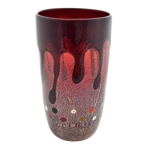 GOCCIA 97H Exklusive Vase Murano Glas Deko mundgeblasen 925 Blattsilber Wohnkultur Venedig Stil