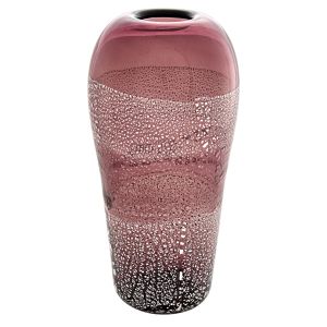 ARGENTO 36 Exklusive Vase Murano Glas Deko mundgeblasen 925 Blattsilber elegant Blumenvase